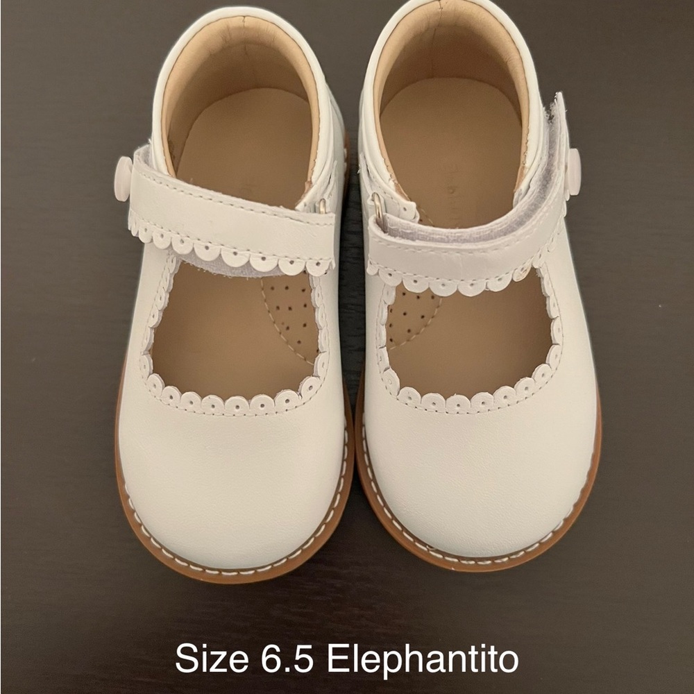 White Elephantitio Leather Mary Jane Booties (Size 6.5) NIB